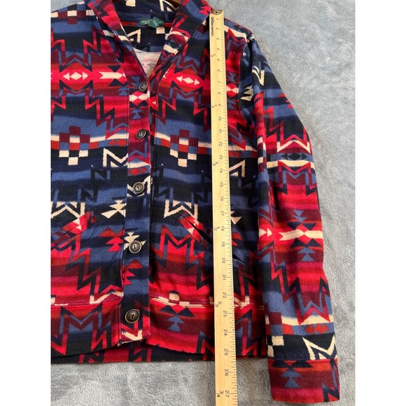 Lauren Ralph Lauren Shirt Womens XL Red Aztec Print Fleece Long Sleeve* - Picture 5 of 13